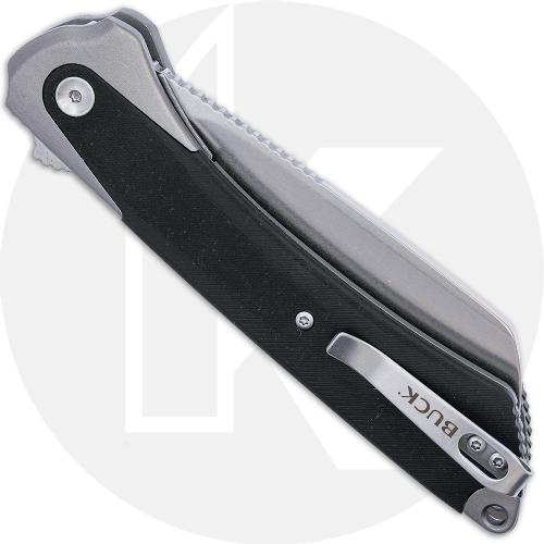 Buck HiLine XL 0263GYS1 Knife - Stonewashed Cleaver - Gray Aluminum/Black Micarta Onlay - Flipper