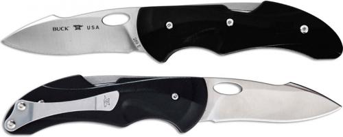 Buck Fluid 0289BKS EDC Drop Point Black GRN Lock Back Folding Knife Made in USA