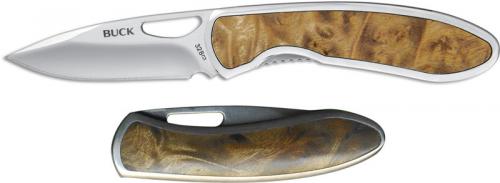 Buck Graduate 0328BWS EDC Drop Point Gent's Pocket Knife Burlwood Frame Lock