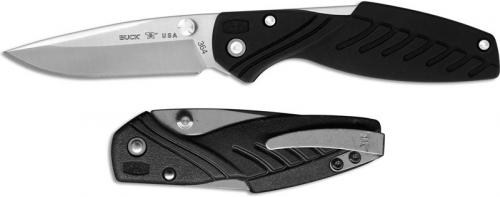 Buck Rival I 0364BKS EDC Drop Point Black Molded Nylon Lock Back Folding Knife Made in USA