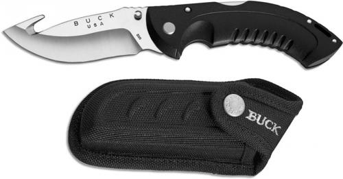Buck Folding Omni Hunter Knife, 12PT Gut Hook Black, BU-398BK