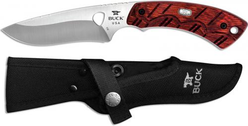 Buck Open Season Skinner 0536RWS Drop Point Fixed Blade Full Tang Red Wood Hunting Knife USA Made