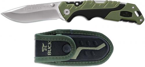 Buck Large Pursuit Folder 0659GRS - Drop Point - Black GFN and Green Versaflex - Lock Back - Made in USA