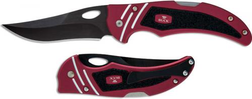 Buck Volt 0710RDS Black Upswept Blade Red Aluminum Lock Back Folding Knife USA Made