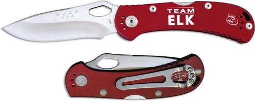 Buck SpitFire RMEF 0722RDSRMEF EDC Drop Point Red Aluminum Lock Back Knife Made in USA