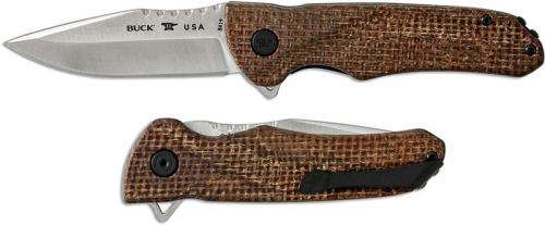 Buck 841 Sprint Pro 0841BRS1 - S30V Drop Point - Burlap Micarta - Liner Lock - Flipper Folder - USA Made