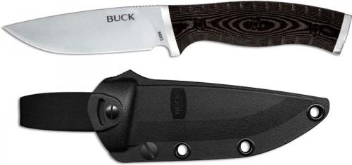 Buck Small Selkirk 0853BRS EDC Drop Point Fixed Blade Knife Brown and Black Micarta