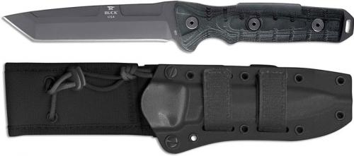 Buck GCK Ground Combat Knife 0893BKS - Sniper Grey 5160 Tanto Fixed Blade - Black G10 - Made in USA