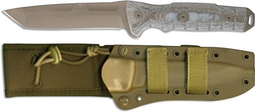 Buck GCK Ground Combat Knife 0893BRS1 - Coyote Tan 5160 Tanto Fixed Blade - Tri Color Micarta - Made in USA