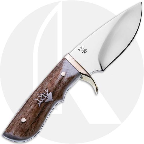 Buck Custom Elk Skinner 925SP1 Fixed Blade Knife - Limited Edition - Satin BG-42 Drop Point - Elk Antler with Elk Inlay - USA Made