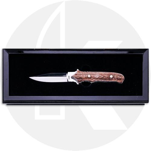 Buck Custom Dagger 970SP1 Fixed Blade Knife - Limited Edition - Satin 420HC Dagger - Elk Antler - USA Made