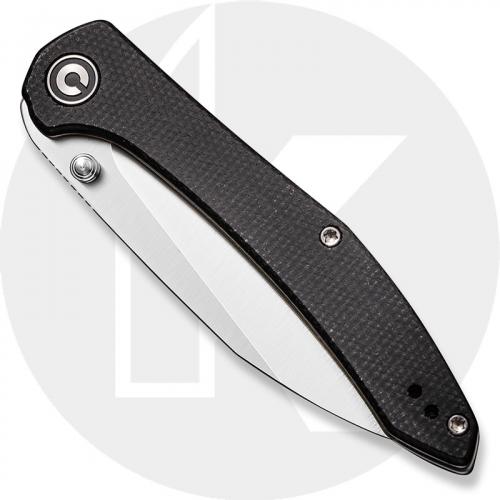 CIVIVI Hadros Knife C20004-1 - Value Price EDC - Satin Wharncliffe - Black Micarta - Liner Lock Folder