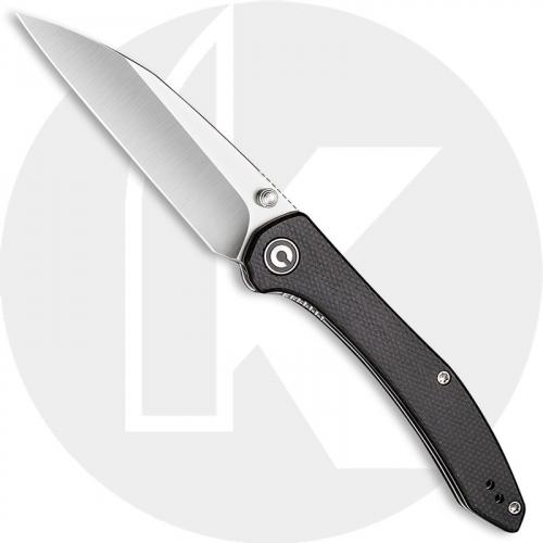 CIVIVI Hadros Knife C20004-1 - Value Price EDC - Satin Wharncliffe - Black Micarta - Liner Lock Folder