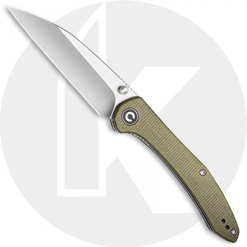 CIVIVI Hadros Knife C20004-3 - Value Price EDC - Satin Wharncliffe - Olive Micarta - Liner Lock Folder