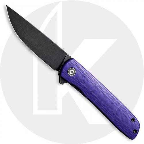 CIVIVI Bo C20009B-5 - Black Stonewash Nitro-V - Purple G10 - Liner Lock Flipper Folder