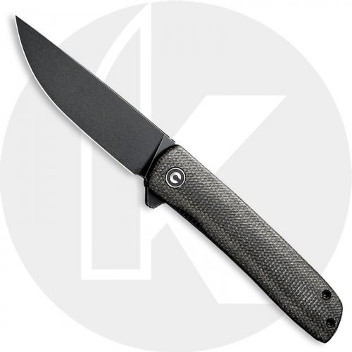 CIVIVI Bo C20009B-6 - Black Stonewash Nitro-V - Dark Green Micarta - Liner Lock Flipper Folder