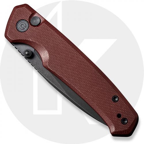 CIVIVI Altus C20076-2 - Black Stonewash Nitro-V - Burgundy G10 - Button Lock Folder