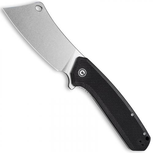 CIVIVI Mastodon Knife C2012C - Stonewash Cleaver Style Blade - Black G10 - Liner Lock Flipper Folder