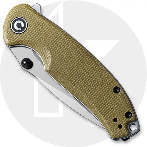 CIVIVI Pintail C2020B - Satin S35VN Drop Point - Olive Micarta - Liner Lock Flipper Folder