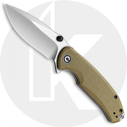 CIVIVI Pintail C2020B - Satin S35VN Drop Point - Olive Micarta - Liner Lock Flipper Folder