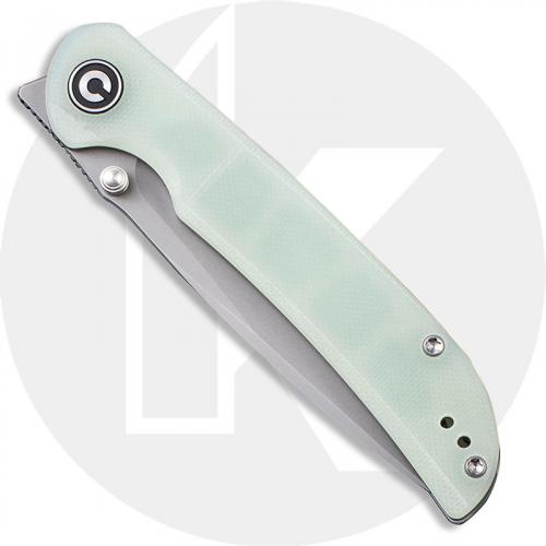 CIVIVI Imperium Knife C2107A - Value Price EDC - Stonewash Nitro-V Drop Point - Natural G10 - Liner Lock - Front Flipper Folder