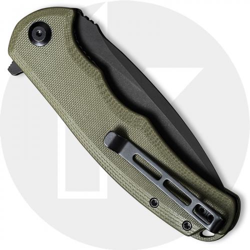 CIVIVI Praxis Knife C803F - Value Price EDC - Black Stonewash Drop Point - OD Green G10 - Liner Lock Flipper Folder