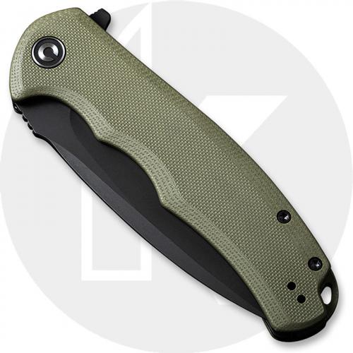 CIVIVI Praxis Knife C803F - Value Price EDC - Black Stonewash Drop Point - OD Green G10 - Liner Lock Flipper Folder