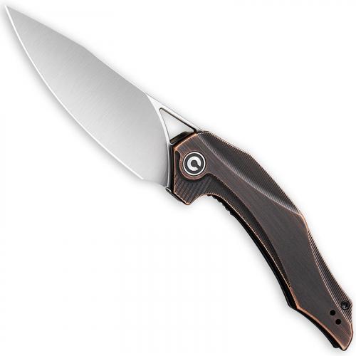 CIVIVI Plethiros Knife C904D - Elijah Isham - Satin 154CM Drop Point - Black Hand Rubbed Copper - Liner Lock Flipper Folder