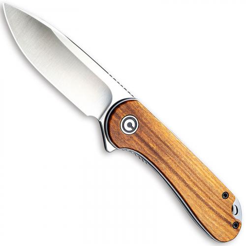 CIVIVI Elementum Knife C907C - Satin D2 Drop Point - Rosewood - Liner Lock Flipper Folder