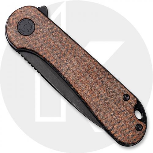 CIVIVI Elementum C907T-C - Black Stonewash D2 Tanto - Dark Brown Matrix Micarta - Liner Lock - Flipper Folder