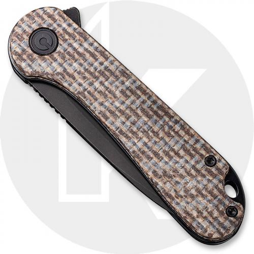 CIVIVI Elementum C907T-D - Black Stonewash D2 Tanto - Brown Matrix Micarta - Liner Lock - Flipper Folder