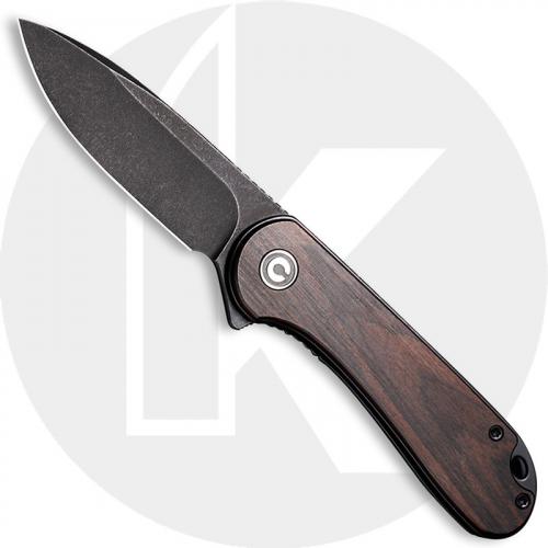 CIVIVI Elementum C907W - Black Stonewash D2 - Black Ebony Wood - Liner Lock - Flipper Folder