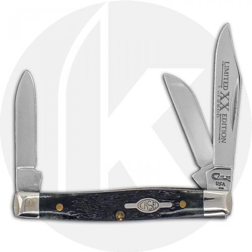 Case Small Stockman Knife 04971 - Limited Edition IV - Pitch Black Bone - 6333SS - Discontinued - BNIB