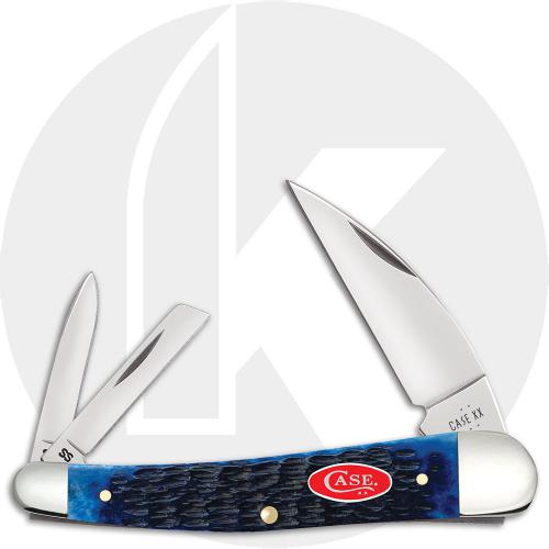 Case Seahorse Whittler 6889 Knife - Jigged Navy Blue Bone - 6355WHSS