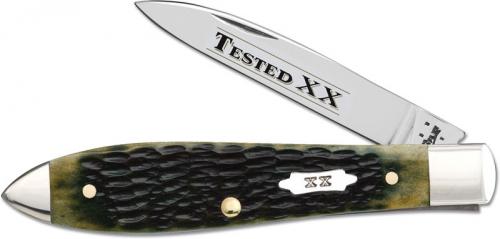 Case Tear Drop Gent Knife, Olive Green Bone, CA-10260