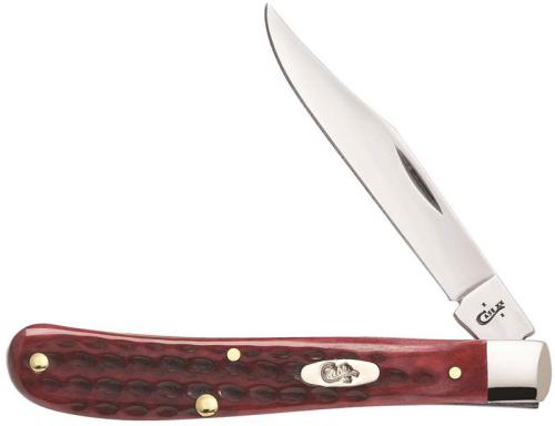 Case Slimline Trapper Knife 10303 Pocket Worn Old Red Bone 61048SS