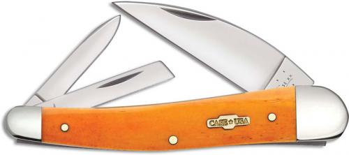 Case Seahorse Whittler Knife, Smooth Persimmon Orange Bone, CA-10312
