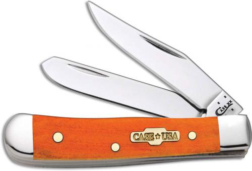 Case Tiny Trapper Knife, Smooth Persimmon Orange Bone, CA-10313