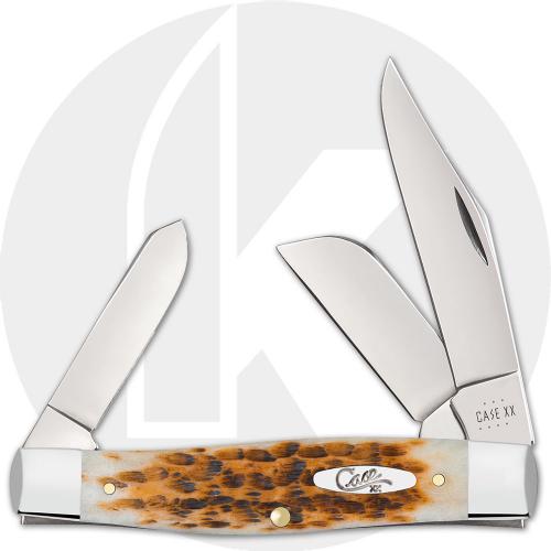 Case Large Stockman 10724 Knife - Amber Peach Seed Jigged Bone - 6375SS