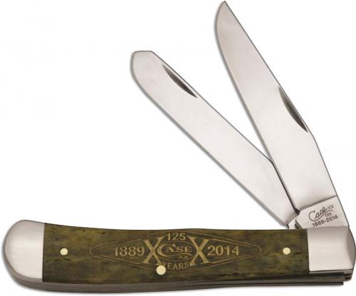 Case Trapper Knife 12249 - 125th Anniversary - Smooth Olive Green Bone - 6254SS - Discontinued - BNIB