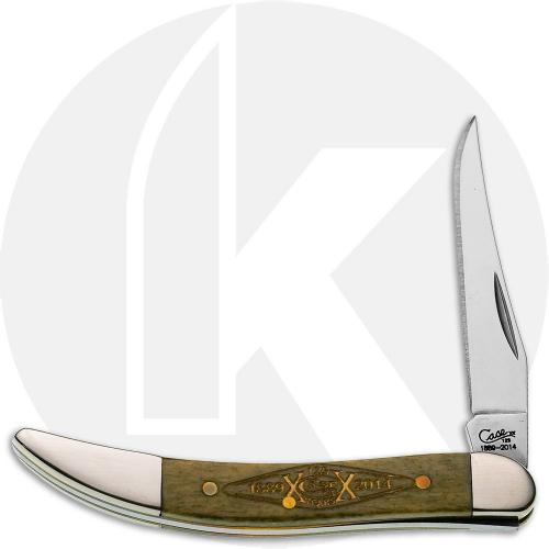 Case Small Texas Toothpick 12256 Knife - 125th Anniversary - Smooth Olive Green Bone - 610096SS - Discontinued - BNIB