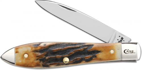 Case Tear Drop Gent Knife, Burnt Prime Stag, CA-12395
