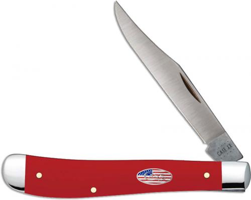 Case Slimline Trapper Knife 13459 Smooth Red Synthetic 41048SS