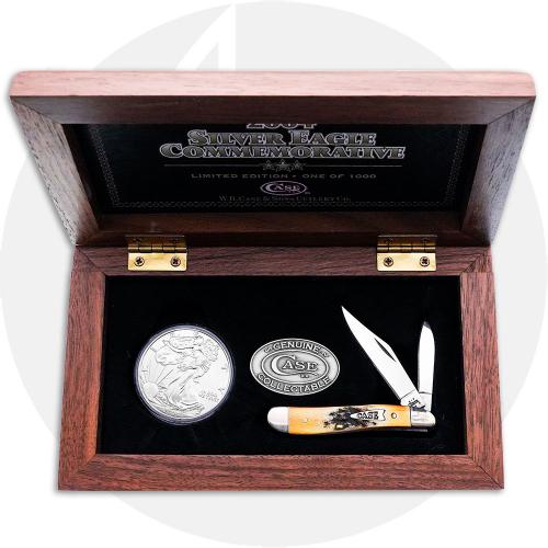 Case 2004 Silver Eagle Commerative Set - 5220SS Peanut - Burnt Stag - Discontinued - BNIB
