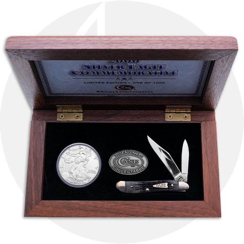 Case 2000 Silver Eagle Commerative Set - 6220SSM Peanut - Jigged Pitch Black Bone - Discontinued - BNIB