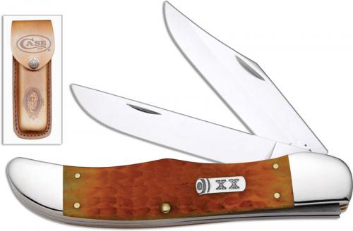 Case Folding Hunter Knife, Persimmon Orange Bone, CA-16063