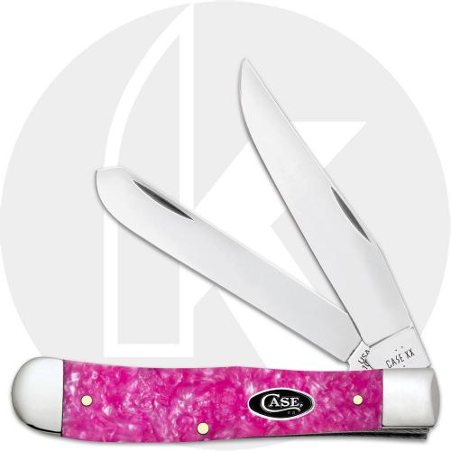 Case Trapper 16160 Knife - Smooth Pink Crackle Kirinite - 10254SS