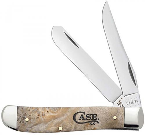Case Mini Trapper Knife 16565 Natural Box Elder Wood 7207SS