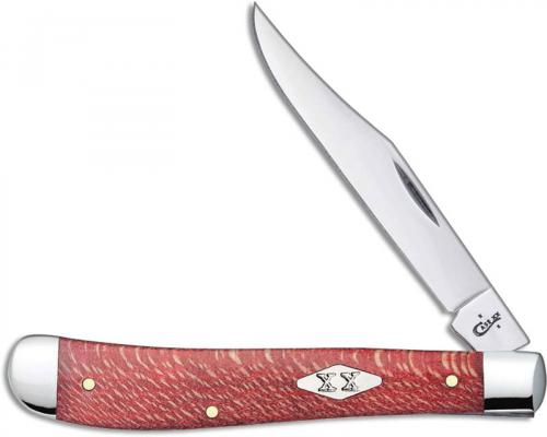 Case Slimline Trapper Knife 17145 Smooth Red Sycamore 71048SS