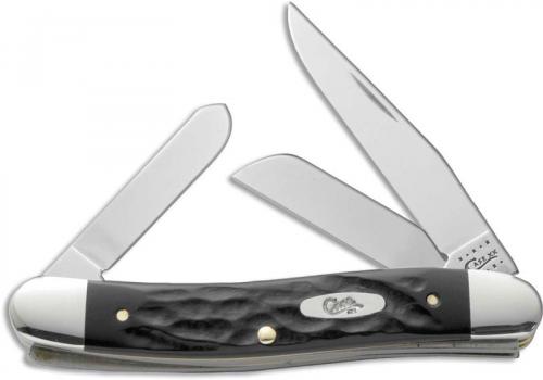 Case Knives: Case Rough Black Medium Stockman Knife, CA-18222